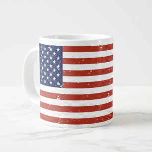 Tasse Géante Jumbo Mug, un drapeau américain à la mode Grunge V