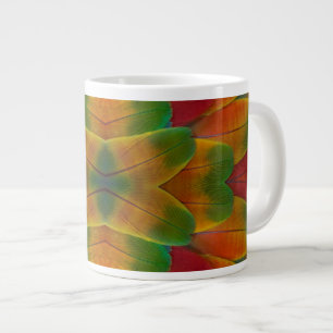 Tasse Géante kaléidoscope de plumes de perroquet ara