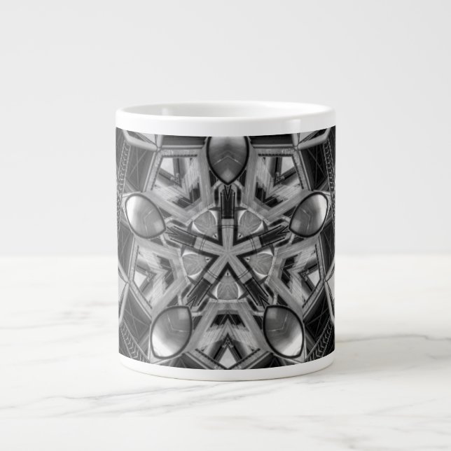 Tasse Géante Kaleidoscope Star gris foncé... (Devant)