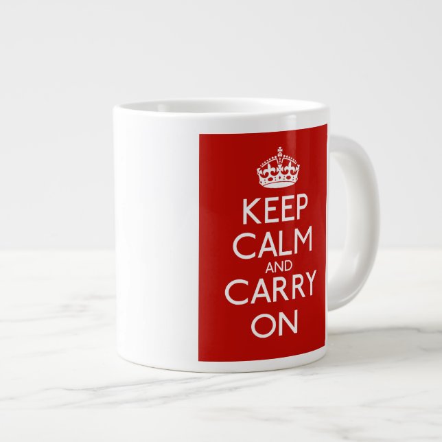 Tasse Géante Keep Calm and Carry (Devant droit)