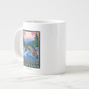 Tasse Géante La pêche à la mouche - Rivière Gallatin, Montana