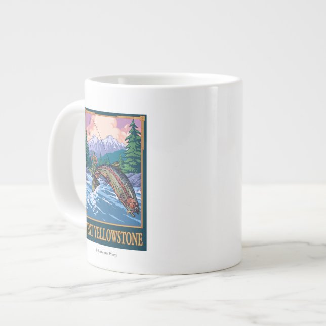 Tasse Géante La pêche à la mouche - West Yellowstone (Devant gauche)