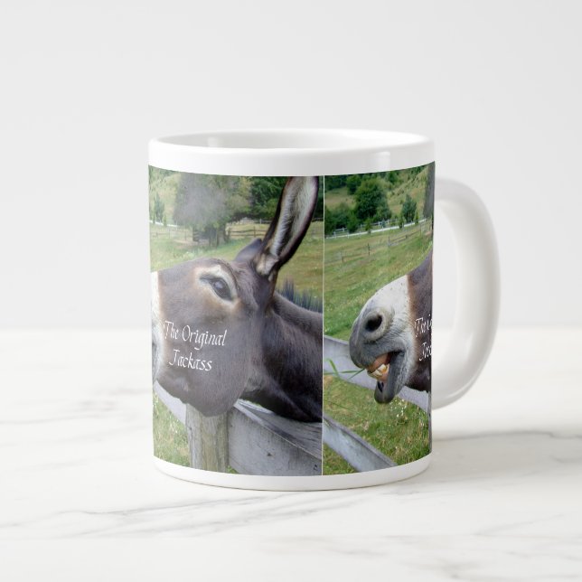 Tasse Géante L'animal de ferme drôle de mule d'âne d'âne (Devant droit)