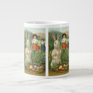 Tasse Géante Lapin de Pâques vintage et enfants Joyeuse Pâques