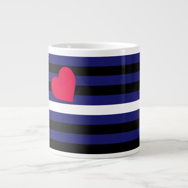 Tasse Géante Latex en cuir et drapeau de fierté de BDSM (Devant)