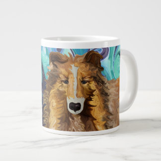 Tasse Géante Le Collie curieux du chien psychédélique para