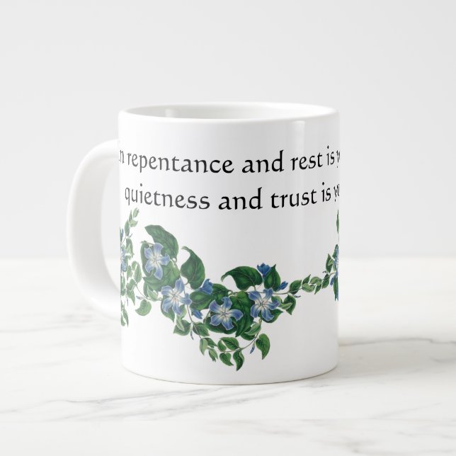 Tasse Géante Les fleurs de Mandevilla écritures florales Jumbo  (Devant gauche)