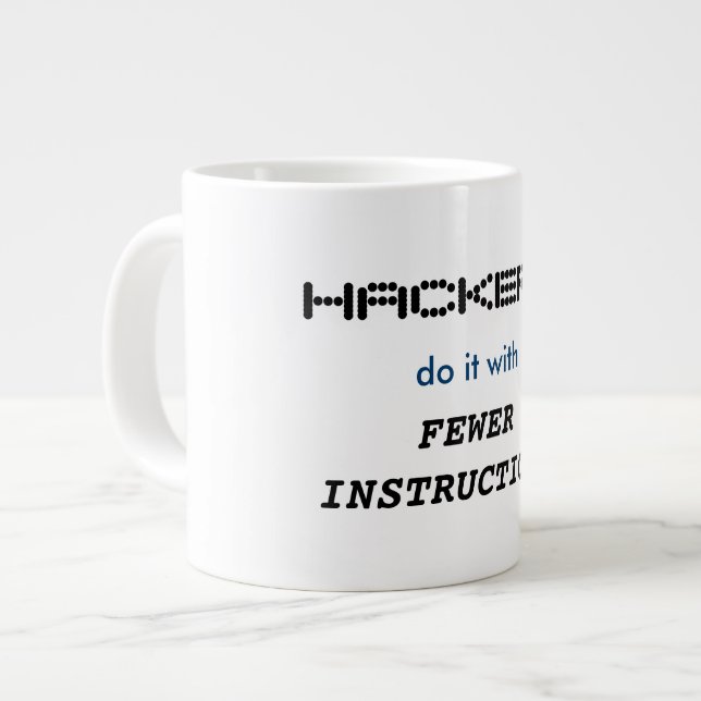 Tasse Géante "Les hackers le font avec moins d'instructions" Mu (Devant gauche)