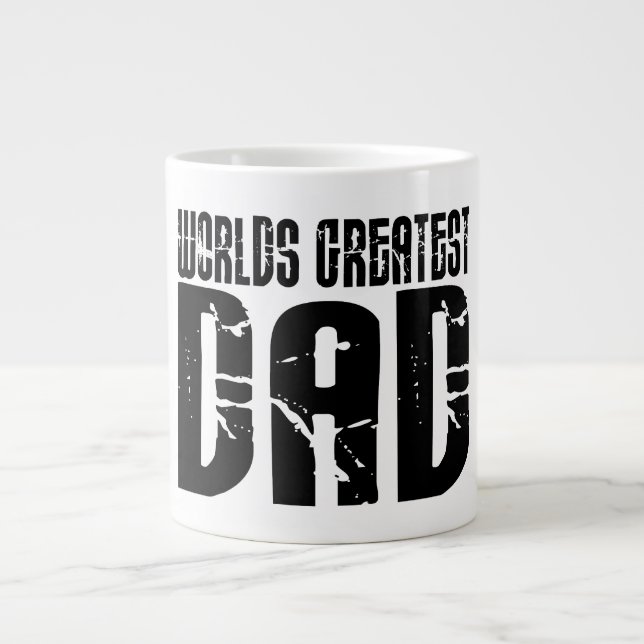 Tasse Géante Les papas Cool rétro : Le plus grand père du monde (Devant)