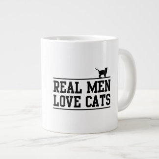 Tasse Géante Les vrais hommes aiment les chats