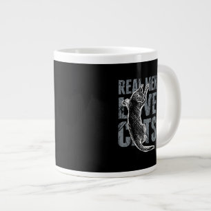 Tasse Géante Les vrais hommes aiment les chats en Grunge Style 