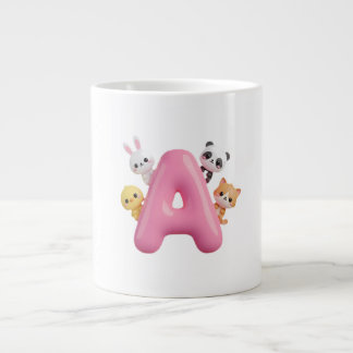 Tasse géante Lettre A Ballon Rose 3D