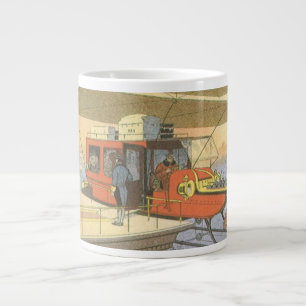 Tasse Géante Limousine Hélicoptère Avion Science-Fiction Vintag