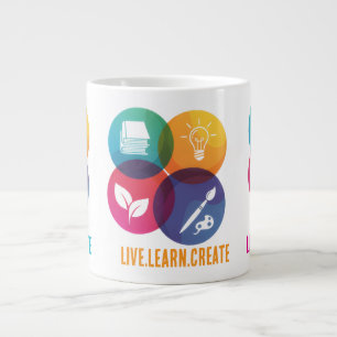 Tasse géante Live.Learn.Create Café