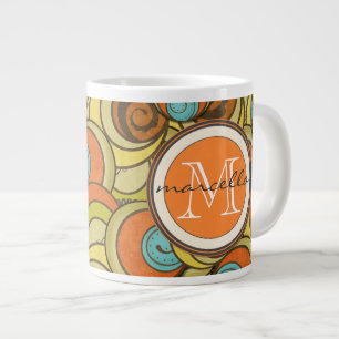 Tasse Géante L'orange bleue Brown entoure le monogramme