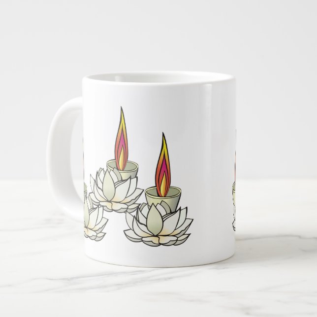 Tasse Géante Lotus & Deepas blancs (Devant gauche)