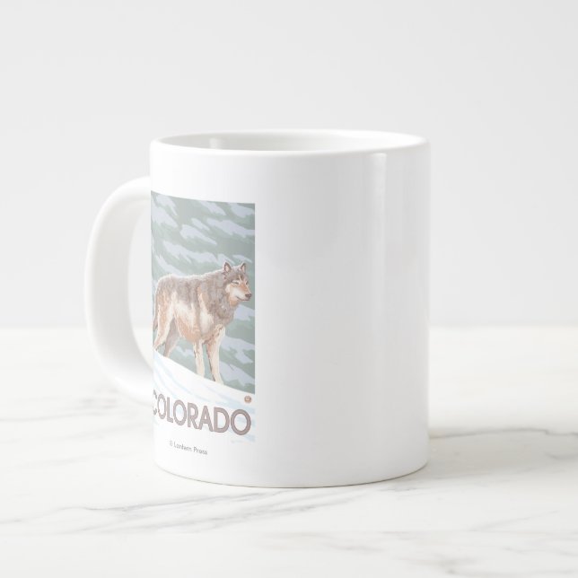 Tasse Géante Loup gris StandingColorado (Devant gauche)