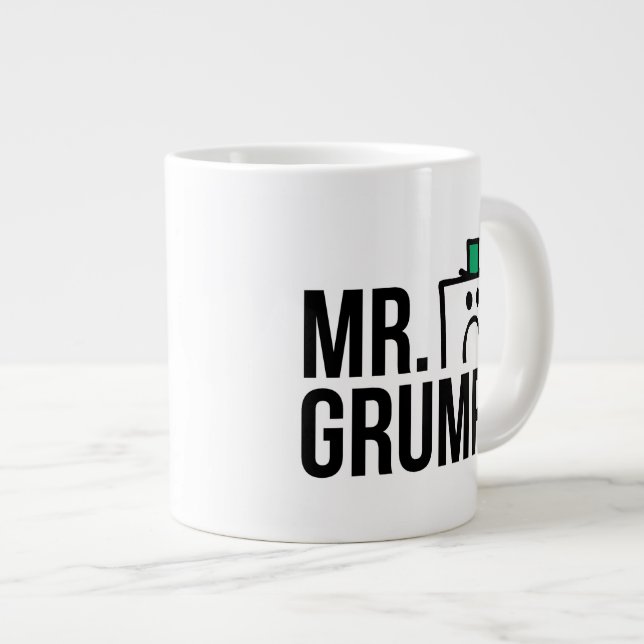 Tasse Géante M. Grumpy | Tête de regard sur le nom (Devant droit)