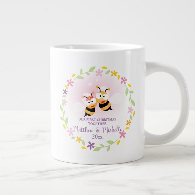 Tasse Géante Mignonne M. Et Mme Honey Bee Première Garde De Noë (Droite)