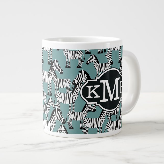 Tasse Géante Modèle zèbre| Monogramme (Devant droit)