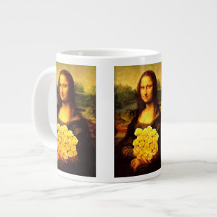 Tasse Géante Mona Lisa Avec Bouquet De Roses Jaunes