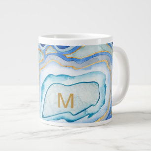 Tasse Géante Monogramme   Cobalt Agate II
