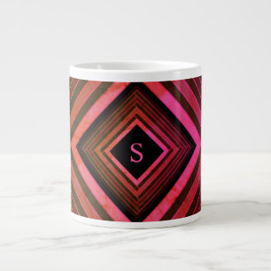 Tasse Géante Monogramme géométrique rose rustique Carré moderne