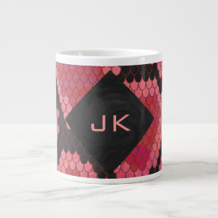 Tasse Géante Monogramme serpent noir et rouge imprimé