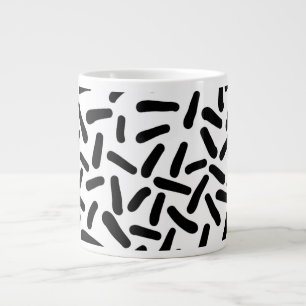 Tasse géante motif abstrait noir et blanc moderne
