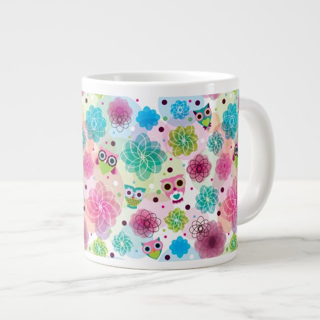 Tasse Géante motif arrière - plan de choux à fleurs (Devant droit)