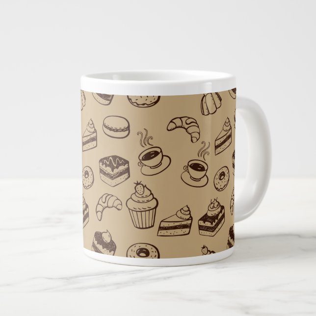 Tasse Géante Motif Avec Gâteaux, Desserts Et Boulangerie (Devant droit)