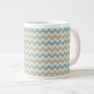 Tasse Géante motif Chevron sur texture de lin