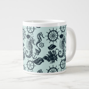Tasse Géante Motif d'animaux marins Vintages