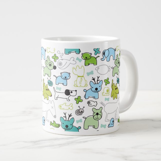 Tasse Géante motif de arrière - plan des enfants (Devant droit)