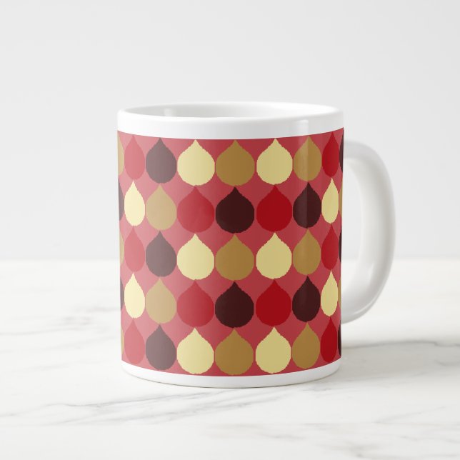 Tasse Géante Motif de cercles de Teardrop Ikat géométrique en c (Devant droit)