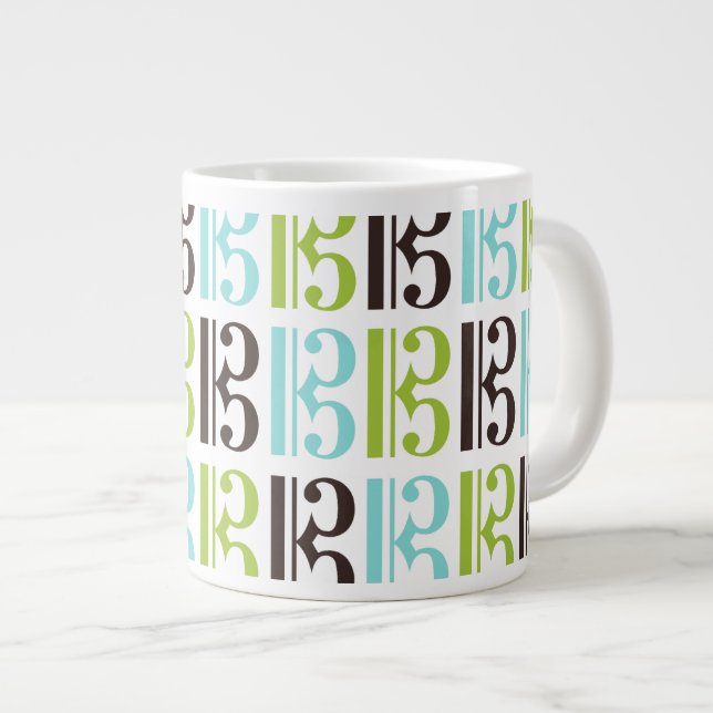 Tasse Géante Motif de clef d'alto (Devant droit)