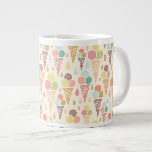 Tasse Géante Motif de cornets de crème glacée (Devant droit)