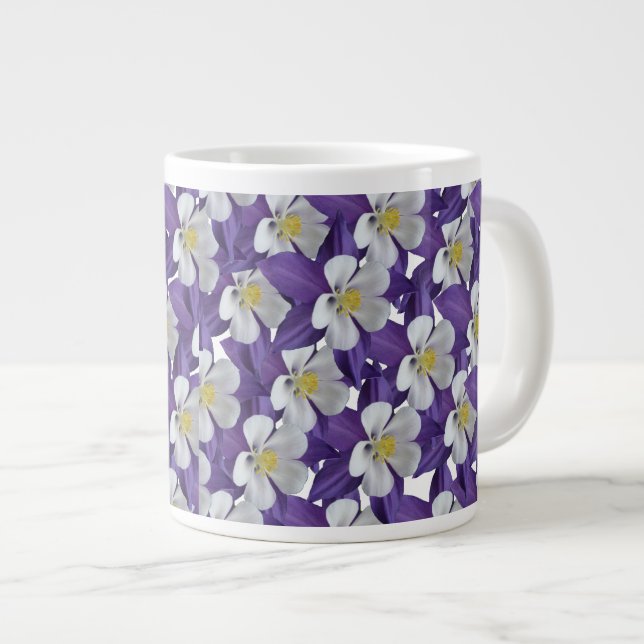 Tasse Géante Motif de fleurs Columbine (Devant droit)
