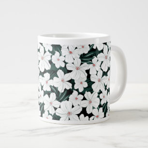 Tasse Géante Motif de fleurs tropical blanc