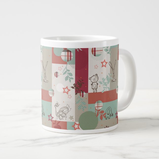 Tasse Géante Motif de la courtepointe 2 (Devant droit)