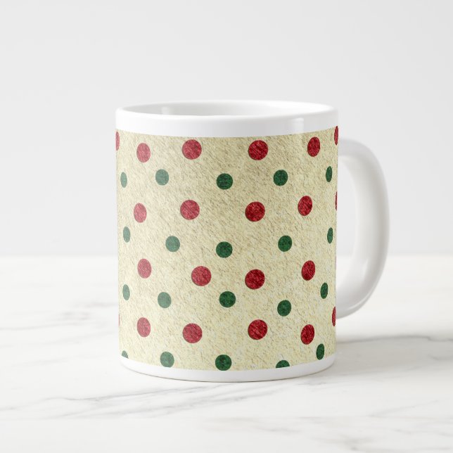 Tasse Géante Motif de points de Noël (Devant droit)