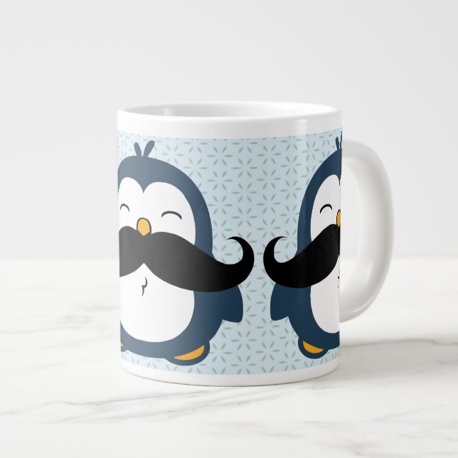 Tasse Géante Motif de tendance de la moustache de Penguin (Devant droit)