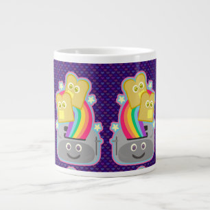 Tasse Géante Motif de toast arc-en-ciel Kawaii
