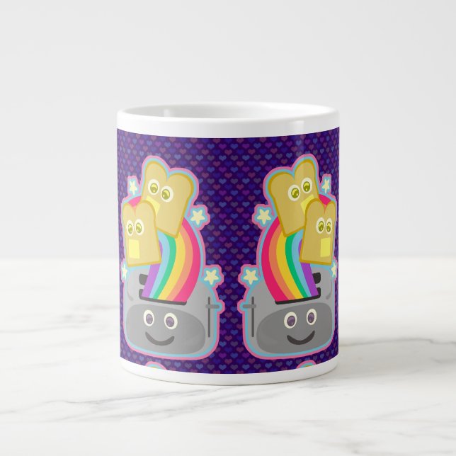 Tasse Géante Motif de toast arc-en-ciel Kawaii (Devant)