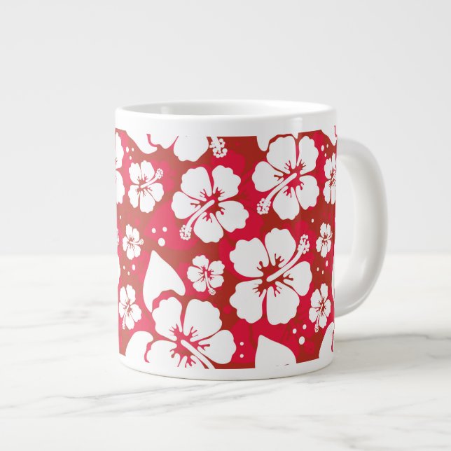 Tasse Géante Motif des fleurs d'Hibiscus (Devant droit)