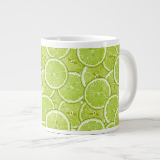 Tasse Géante Motif Des Tranches De Chaux Vertes (Devant droit)