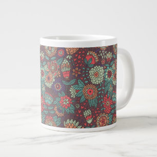 Tasse Géante Motif floral coloré dans le style de dessin animé