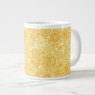 Tasse Géante Motif floral d'été aux couleurs chaudes