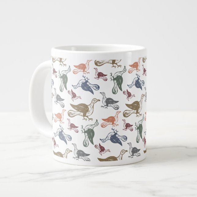Tasse Géante Motif fou mignon d'oiseau - observateur d'oiseau (Devant gauche)