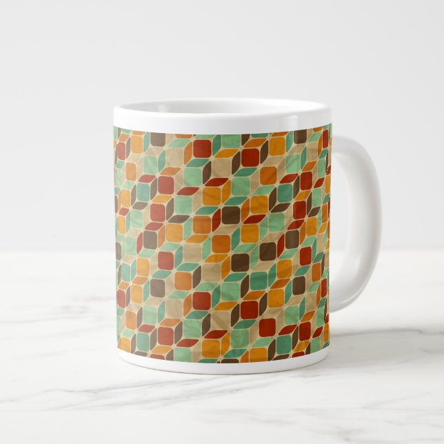 Tasse Géante motif géométrique rétro 4 (Devant droit)